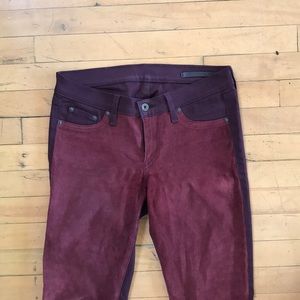 Maroon leather Rag & Bone pants